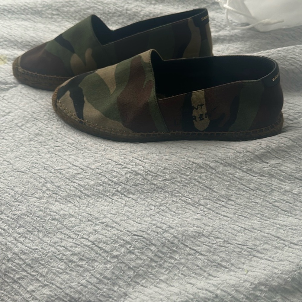 Saint Laurent Green and Brown Espadrilles - Picture 3 of 4